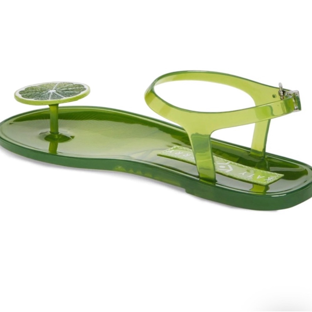 Katy Perry The Geli Lime Green Ankle Strap Jelly Sandals Lime Embellishment - Picture 5 of 6
